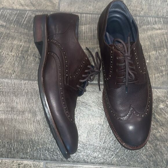 Cole Haan brown leather lace up wingtips oxfords - Picture 1 of 4